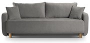Szara rozkładana sofa ze schowkiem 231 cm Elen – Micadoni