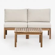 Branson Acacia Wood 2-częściowy Modułowy Zestaw Ogrodowy Z Sofą I Stolikiem Kawowym Akacja Brąz - Sklum