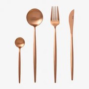 Matowa, Metalizowana Zastawa Stołowa Noya 16 Szt. Oro Rosa Mate - Sklum