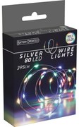 Drut świetlny Silver, 4 m, 80 diod LED, kolorowy, na baterie
