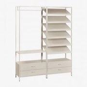 Janine 2-częściowa Otwarta Szafa Modułowa Z Szufladami I Półką Na Buty Ze Stali Kremowa Tapioca - Sklum