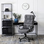 Fotel Biurowy Gabinetowy Obrotowy STRATO 2 Szary Tapicerowany Nowoczesny