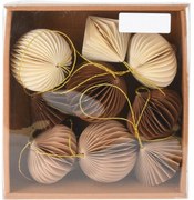 Zestaw ozdób papierowych Ornaments beżowy, 6 cm, 9 szt.