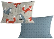 Zestaw 2 szt. dekoracyjnych poszewek na poduszkę FOXIVA 40x60 cm, szary