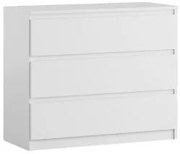 Komoda BASIC 3 szuflady – Biały | 90x75x40 cm
