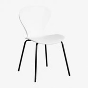 Krzesło Do Jadalni Sztaplowane Z Polipropylenu I Żelaza Uit Biała & Czarny - Sklum