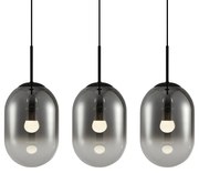 Lampa wisząca ALIAS BLACK 3xE14, czarna, potrójna, 3 klosze