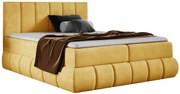 Żółte welurowe łóżko kontynentalne 5 rozmiarów L5-G32