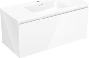 Mexen Orio szafka łazienkowa 100 cm z umywalką Otis, 1 szuflada, biała połysk - 91A10-10047-1-BF00-W18M00