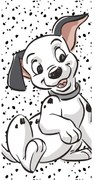 Czarno-biały bawełniany ręcznik dziecięcy 70x140 cm 101 Dalmatians "Lucky" – Jerry Fabrics