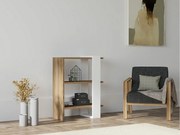 Półka na książki – 51,8 x 70 x 25 cm – Orzech i biel – Płyta wiórowa pokryta melaminą w 100%