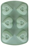 Zielona silikonowa forma na muffiny, 27 x 17 cm