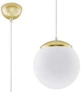Biało-złota lampa wisząca kula 20 cm E9-R39