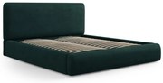 Ciemnozielone tapicerowane łóżko dwuosobowe ze schowkiem i stelażem 180x200 cm Colonel – Cosmopolitan Design