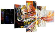 Obraz - Kobieta grająca na pianinie (125x70 cm)