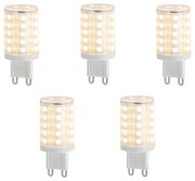 Zestaw 5 inteligentnych żarówek LED G9 z możliwością ściemniania, przezroczyste, 2,5 W, 250 lm, 2700–6500 K
