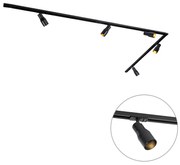 Nowoczesny system szynowy z 5 reflektorami czarny 1-fazowy - Iconic Kohua Nowoczesny Oswietlenie wewnetrzne