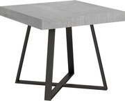 Stół rozkładany 90/194x90 cm Abbraccio cementu nogi antracytowe