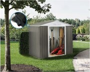 Metalowa szopa ogrodowa "Dallas" - 5,29 m² z rynną - Taupe