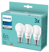 ZESTAW 3x LED Philips A60 E27 8W 230V 4000K
