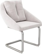 Zestaw 6 krzeseł welurowych - 82 x 57 x 54 cm - z poduszkami - luksusowy fotel obrotowy do salonu i sypialni - nogi łukowe - beżowy