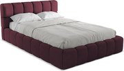 Łóżko 160 x 228 - z tkaniny szenilowej - bordo - NALU