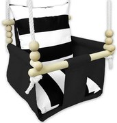 Wodoodporna huśtawka drewniana dziecięca paski R0-W11