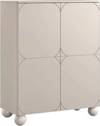 Komoda wysoka Sonatia II 120 cm dwudrzwiowa z dwoma ukrytymi szufladami - kaszmir