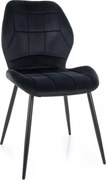 Krzesło tapicerowane JAKE VELVET czarne SIGNAL