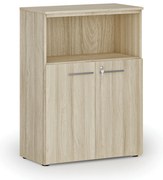 Szafa biurowa kombinowana PRIMO WOOD, 800 x 420 x 1087 mm, dąb naturalny