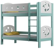 Łóżko dla dzieci z materacami i drabinką, turkusowy R9-D47