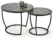 Zestaw 2 szt. stolików konferencyjnych AURORO zielony/antracyt