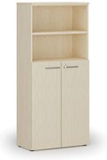 Szafa biurowa kombinowana PRIMO WOOD, drzwi na 3 poziomach, 800 x 420 x 1781 mm, brzoza