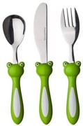 Banquet 3-częściowy zestaw sztućców dla dzieci Frog, zielony