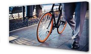 Obraz drukowany na płótnie Miejska Przejażdżka Rowerem