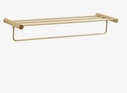 Wieszak Ścienny Na Ręczniki Do Łazienki Z Półką Ze Stali Nierdzewnej Devon Złoto - Sklum