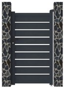 Furtka rozwierna PRIMO, ażurowa, z aluminium w kolorze antracytowym – 100 × 176 cm (szer. × wys.)