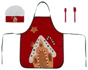Świąteczny fartuszek dziecięcy z czapką i akcesoriami, 50 x 60 cm