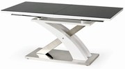 SANDOR 2 stół biało- czarny, prostokątny, Noga X, glamour, nowoczesny