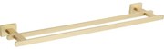 Mexen Arno podwójny wieszak na ręcznik, złoty szczotkowany - 7020725-55