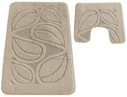 Nowoczesny zestaw beżowych chodniczków łazienkowych D6-F77