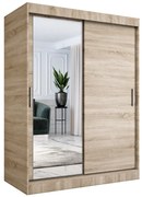 Szafa przesuwna MODUO COMFORT 150 dąb sonoma z lustrem po lewej MKPOL