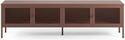 Bordowa metalowa szafka pod TV 160x50x35 cm Fayna – Marckeric