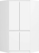 Szafa narożna AKORD S100 Biała 100 cm 4 drzwi fronty kolor Biały mat 6 półek 100x50x180 cm