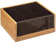 Herbaciarka bambusowa z pokrywką, 6 przegródek