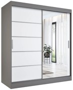 Szafa przesuwna MODUO COMFORT 2 180 antracyt/biała mat z lustrem MKPOL