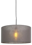 Nowoczesna lampa wisząca czarna z szarym kloszem 50 cm - Combi 1 Nowoczesny Oswietlenie wewnetrzne