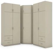 Szafa narożna z półkami i szufladami 189 x 240 cm – Kaszmirowy Beż