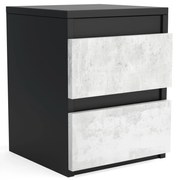 Szafka nocna komoda WIKI z 2 szufladami Czarny/Beton