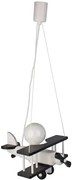 Biało-czarna lampa wisząca dla dzieci samolot - 6X S199 H0-W07